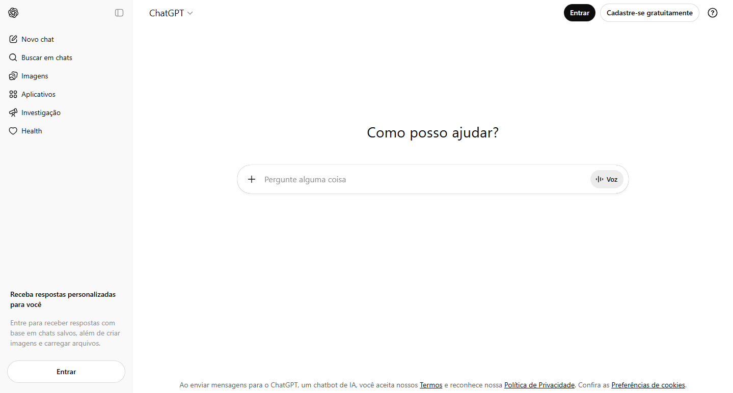 Interface do ChatGPT criando artigo estruturado para blog
