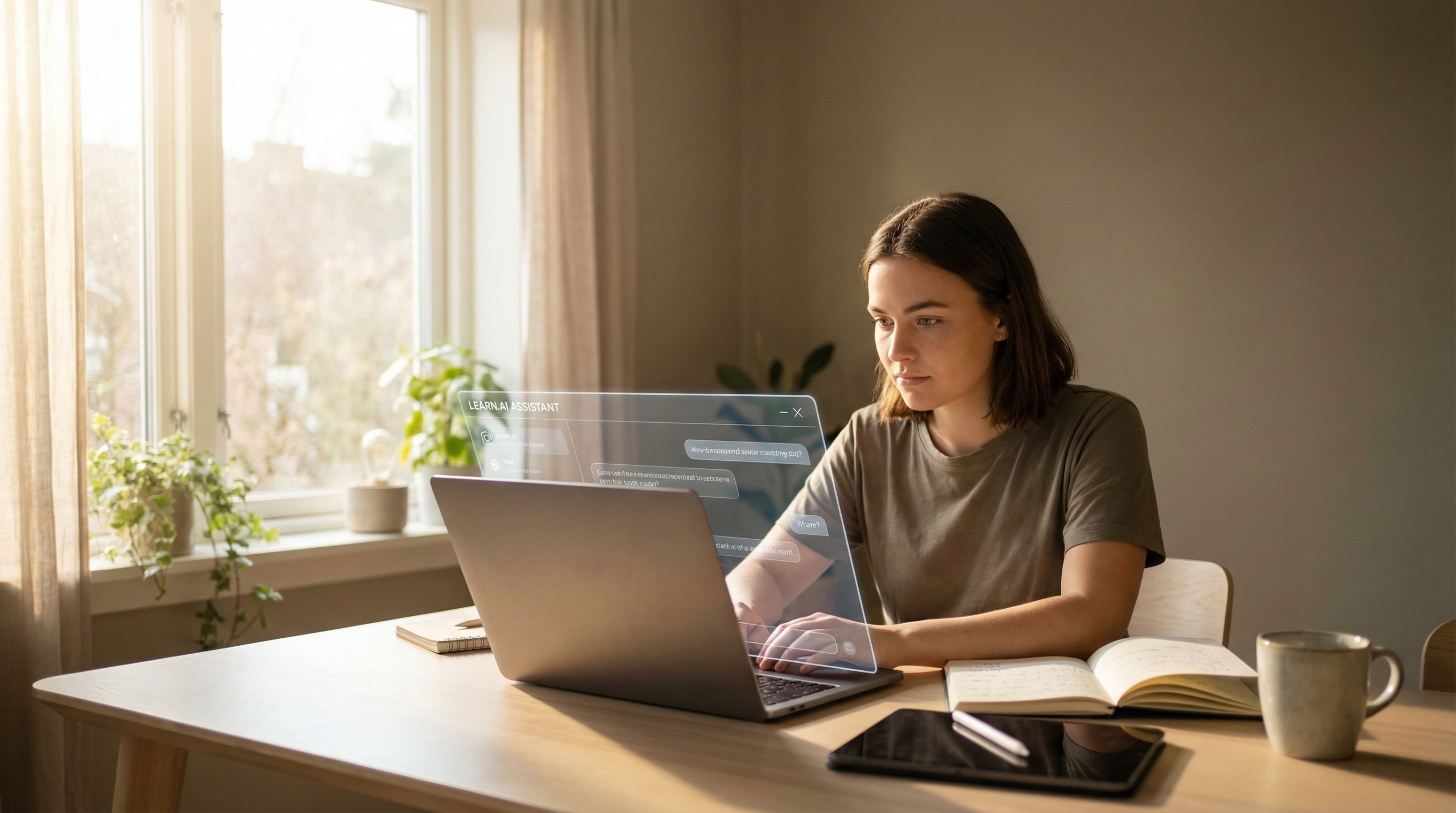 estudante utilizando inteligencia artificial para estudar